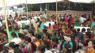 Lunch time queue for wedding lunch in Kumbhar Falia Navsari Gujarat India 14th April 2012 2 [upl. by Elamef]