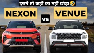 Nexon Facelift 2023 vs Venue🔥Detailed ComparisonTata Nexon facelift 2023 vs Hyundai Venue hsdcars [upl. by Wernher]