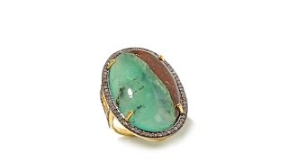 Rarities Chrysoprase and Diamond Vermeil Ring [upl. by Murial429]