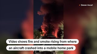 Deadly plane crash in Florida demolishes mobile home  REUTERS [upl. by Bullivant]