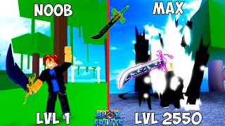 Noob to Max Lvl 12550 Using New Mythical Dark Blade Rework  Bloxfruits [upl. by Folly956]