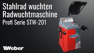 Stahlrad wuchten  Weber Radwuchtmaschine Profi Serie STW  201 Rad auswuchten [upl. by Alyat]