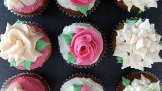 Anns NEW easy buttercream roses flower cupcakes pt1 how to cook that ann reardon [upl. by Lorolla]