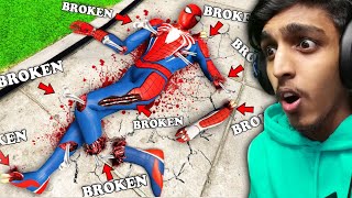 GTA 5  Breaking EVERY BONE As SPIDERMAN 😂 [upl. by Linneman565]