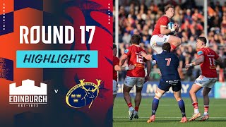 Edinburgh v Munster  Instant Highlights  Round 17  URC 202324 [upl. by Pruter]