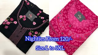 chickpet Bangalore wholesale nighties amp nightdresssize L XL 2XL 3XL 4XL 5XLButterfly Nighties [upl. by Annoved]