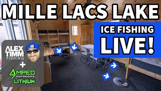 LIVE Ice Fishing Mille Lacs Lake in HUGE Ice House [upl. by Summons]