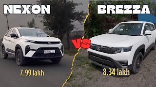 Tata Nexon vs Brezza 2024 🤔  tata nexon vs brezza 2024 base model [upl. by Cesya442]