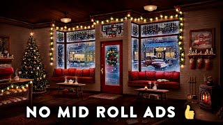 A Christmas Coffee Shop Ambience with Relaxing Christmas Jazz Music Crackling Fire and Cafe Sounds [upl. by Morrie]