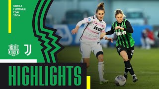 Serie A Femminile 2324  SassuoloJuventus 01  Highlights 2324 [upl. by Ahsennod229]