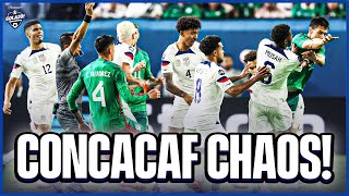 Concacaf CHAOS as FOUR players sent off in USMexico derby 🟥 [upl. by Wharton]