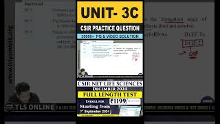 CSIR Practice Question  Unit 3 Fundamental Processes  Topic C Protein synthesis and processing [upl. by Fritzie]