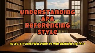 Understanding APA Referencing Style  APA [upl. by Pimbley]