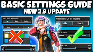 All 29 BASIC SETTINGS GUIDE IN BGMI💥Tips amp Tricks Mew2 [upl. by Scrivings]