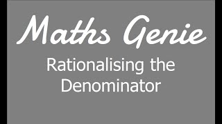 Rationalise 1√2√3√5 Rationalising the denominator of three terms [upl. by Christopher756]