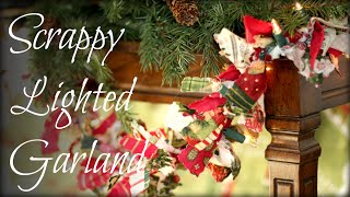 DIY Christmas Scrappy Lighted Garland Tutorial [upl. by Notwal]