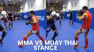 The Ultimate STANCE Test Muay Thai vs MMA Stance [upl. by Tinaret898]