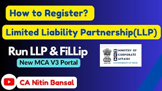 LLP Registration on MCA v3 portal  LLP Incorporation procedure  LLP Fillip form  LLP registration [upl. by Adnorhs]