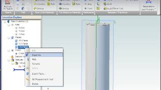 Creating a cylinder with a helical coil in Alibre Invent [upl. by Cutlip]