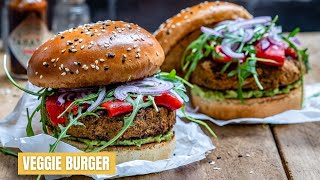 How To Make Veggie Burgers At Home  Easy Veggie Burger Recipe Vegan amp Healthy  Blondelish [upl. by Ayihsa]