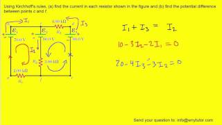 Using kirchhoffs rules find the current in each resistor shown in figure [upl. by Ycart]