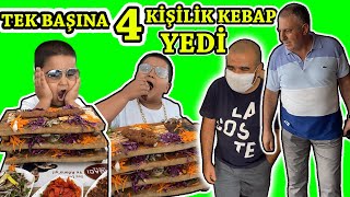 ÇOCUK TEK BAŞINA 4 KİŞİLİK KEBAP YEDİ   KABURGACI YAŞAR USTA [upl. by Sergias]