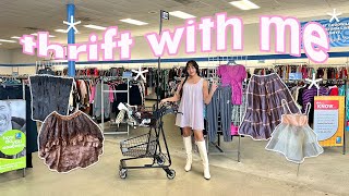 THRIFT WITH ME  shopping at 3 thrift stores in 1 day  finding cute FAIRY GRUNGE items [upl. by Vaenfila811]