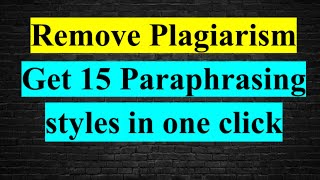 How to remove plagiarism How to Avoid plagiarism  Paraphrasing Tool [upl. by Camellia]