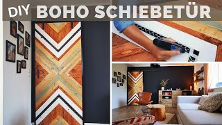 Boho Style  Schiebetür selber bauen  DIY Brettertür im Wohnzimmer  SARIS GARAGE [upl. by Ximena]