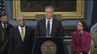 Mayor Bill de Blasio Updates New Yorkers on Storm Conditions [upl. by Llesig]