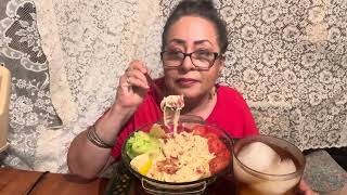 Chicken Spaghetti Carbonara Mukbang Eat with Me intexas mukbang intexas carbonara chicken [upl. by Noam940]