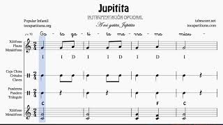 Jupitita Partitura Infantil de Xilófono Metalófono Flauta y Pequeña Percusión Pandero Triáng [upl. by Anelrats302]