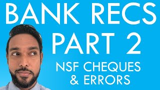 Bank reconciliation statements Part 2  NSF Cheques and Errors in the Cash Book and Bank Statement [upl. by Ori506]