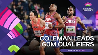 Coleman leads 60m qualifiers in 649  World Indoor Championships Glasgow 24 [upl. by Lawton]