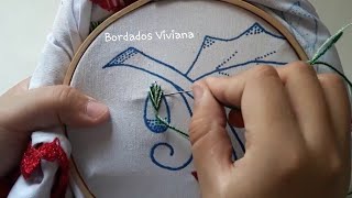 BORDADO A MANO PUNTADAS FÁCILES PARA RELLENAR PÉTALOS  HAND EMBROIDERY UNIQUE DESIGN FLOWERS [upl. by Aramois463]