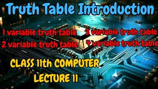 Introduction to truth tableformation of 123 amp 4 variable truth table class 11 amp 12 computer ISC [upl. by Currie336]