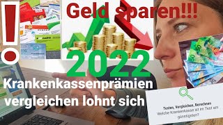 Krankenkassen Prämien 2022 🇨🇭 vergleichen Tipps zum Geld 💰 sparen in der Schweiz  über Comparis [upl. by Lodi366]