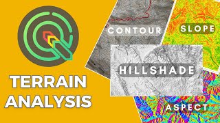 QGIS Terrain Analysis Slope Aspect Hillshade contour lines [upl. by Lovich369]