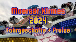 Moerser Kirmes 2024  Fahrgeschäfte  Preise [upl. by Wilton]