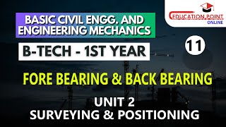 Fore Bearing amp Back Bearing  Unit 2 Surveying amp Positioning  BASIC CIVIL ENGINEERING [upl. by Bjorn]