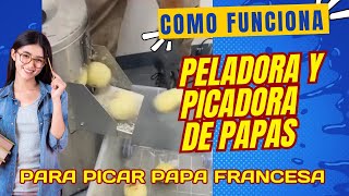 CÓMO FUNCIONA UNA PELADORA DE PAPAS  PICADORA DE PAPA FRANCESA [upl. by Ardnoid420]