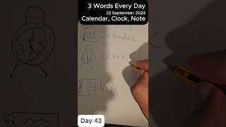 Calendar Clock Note  3 Words Every Day Day 3 learnwords words [upl. by Dorella]