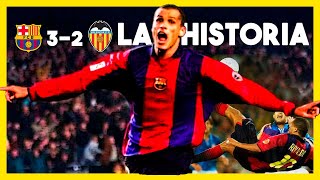 FC Barcelona 32 Valencia CF Liga 200001 última jornada  Rivaldo hattrick [upl. by Yelnet]