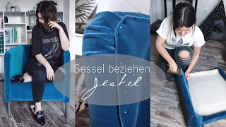 Sessel neu beziehen DIY VelvetSamt Trend Jestil [upl. by Juanita238]