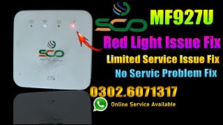 S C O Device Limited No Service Issue Fix ZTE MF927U SCom Wifi Red Light Fix Solution [upl. by Arema]