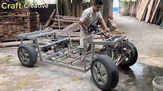 Woodworking Project  Let Watch Him Make A Shell For An Electric Car Entirely From Waste Pallet Wood [upl. by Dougald]