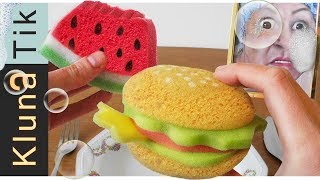 EATING FLUFFY SPONGES Kluna Tik Dinner 102  ASMR eating sounds no talk [upl. by Ives]