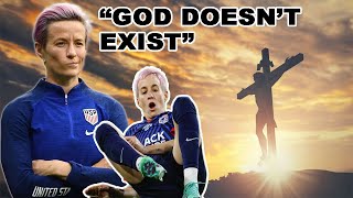 Megan Rapinoe gets DESTROYED for LAUGHING and saying God doesnt EXIST after tearing her Achilles [upl. by Eaj]