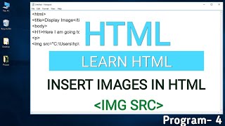 How to Insert an Image in HTML using Notepad [upl. by Yuu601]