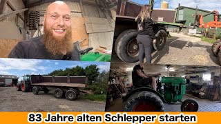 FarmVLOG852  So wird ein 83 alter Schlepper gestartet [upl. by Navy956]